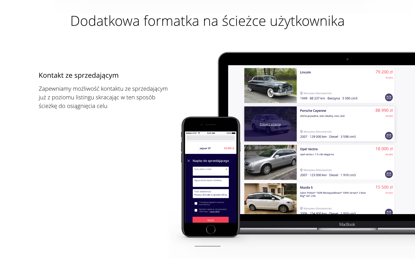 Autotrader.pl ad builder step screen.